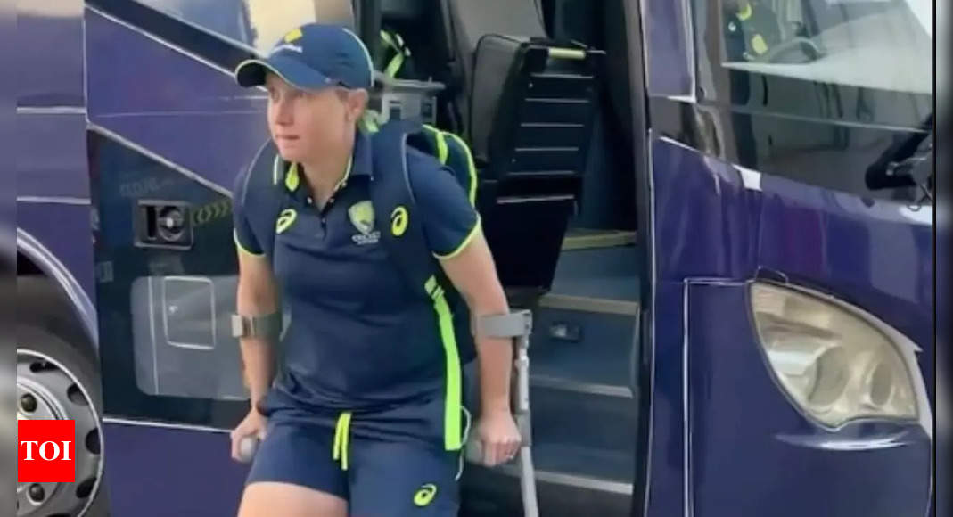 Women’s T20 World Cup: Alyssa Healy seen on crutches ahead of India vs Australia match – Watch