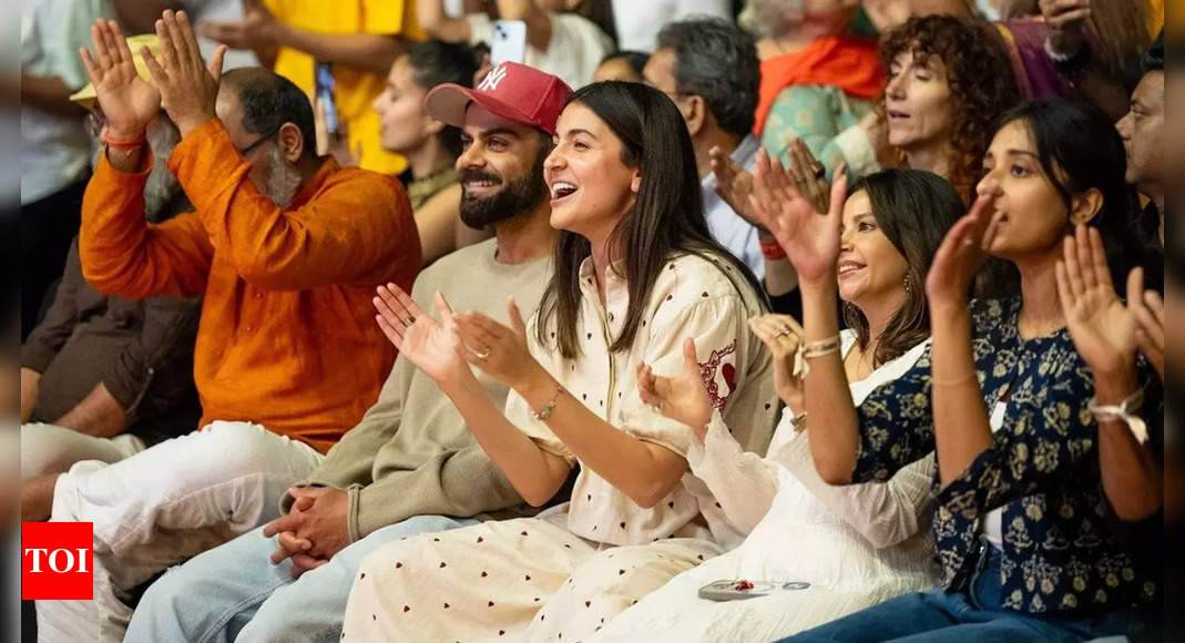 Watch: Virat Kohli, Anushka Sharma attend Krishna Das kirtan in Mumbai | Cricket News